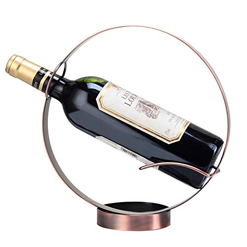Portabottiglie Vino Supporto del Vino, Cerchio del Metallo del Vino Server, Server Bottiglia, Bevande Presentazione, Design Semplice ed Elegante, Adatto a Quasi Tutte Le Bottiglie,Ottone