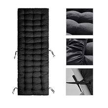 Stecto - Cuscino per sedia a sdraio, antiscivolo, morbido, cuscino di ricambio per chaise longue da giardino, per viaggi e vacanze, per ambienti interni ed esterni, JJ0115102042_BK_EU, Nero