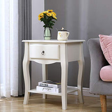 Sogesfurniture BHEU-BSB-008 - Comodino con cassetto, 49 x 38 x 62 cm, colore: Bianco
