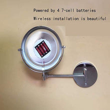 Specchio Specchi per vanità da Bagno spogliatoio Muro Trucco a Parete LED Illuminato a Due Lati 360 ° Girevole Estensibile (Size : Reverse 10 Times)