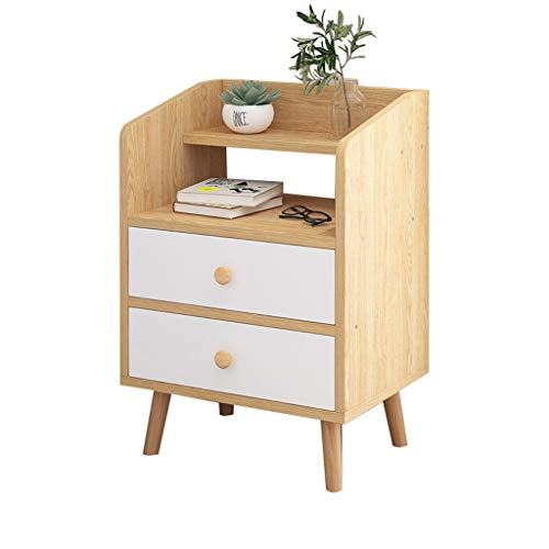 Comodino Semplice Camera Addensare in massello Domestica Doppio pompaggio Assemblea Studio Corridoio Bagno Storage Box Soggiorno Multifunzione Locker FANJIANI (Color : Wood Color)