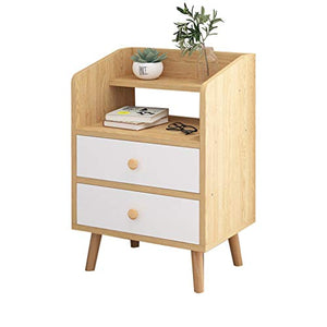Comodino Semplice Camera Addensare in massello Domestica Doppio pompaggio Assemblea Studio Corridoio Bagno Storage Box Soggiorno Multifunzione Locker FANJIANI (Color : Wood Color)