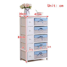 Lw Shelf Mobili Camera da Letto Cassettiera, 5-Layer Cabinet Cassetti con Cesti di Vimini (Color : Pink)