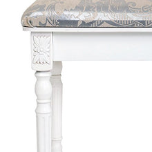 Rebecca Mobili Sgabello da Camera in Stile provenzale, MDF/Paulownia, Bianco, 41x35x45 cm