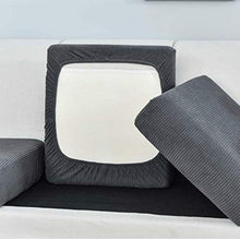 Housse de coussin de canapé de couleur unie élastique Housse de coussin à carreaux Salon Funiture Protector Coussin de siège adapté au canapé en forme de L-11-couleur crème, 1pc taille-5