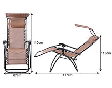 Sywlwxkq Sedie Zero Gravity con Tettoia Lettino Sdraio Reclinabile per Spiaggia Patio Giardino Campeggio Supporto Esterno 200 kg Marrone