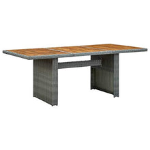 Qnotici Tavolo da Giardino con Struttura in Acciaio, Tavolo da Giardino in Legno massello di Acacia da Esterno Pratico Tavolo da Giardino 200 x 100 x 74 cm-Grigio Chiaro e Marrone