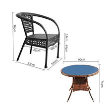 HLZY Tavolo in Vimini in Rattan mobili in Patio e Set Sedia, Tavolo da Giardino e sedie da Giardino all'aperto in Rattan Set tavolino da caffè con Conversazione per Giardino all'aperto
