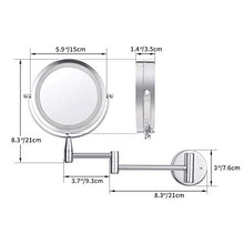 LZNAN - Specchio da trucco da parete, regolabile, con LED da 6 pollici, ingrandimento 1X/5X, doppio braccio Extend 2-Face