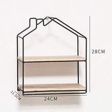 Semplicità Elegante Scaffale a Muro Scaffalature Sospese Scaffalature a Forma Di Casa in Legno Soggiorno Soggiorno, 24X28X11,8 Cm, 2 Colori Disponibili, HJJ, Nero