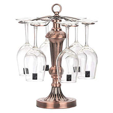 FCXBQ Creativo Portabottiglie in Ferro battuto Calice Armadio Bar Metallo Bronzo Portaoggetti in Vetro da Vino con 6 Ganci Rack