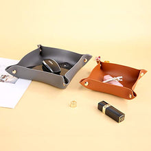 Vassoio portaoggetti in pelle Organizer per gioielli Snap Catchall Bowl Accessori Stoccaggio Vassoio ribaltabile EDC per comodino o ingresso per uomini o donne per viaggi, casa o ufficio