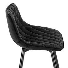 WOLTU BH252sz-4 Set di 4 Sgabelli da Bar con Schienale Poggiapiedi Sedia da Cucina in Velluto Nero