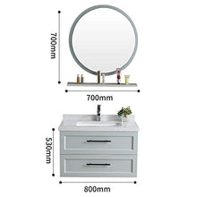 Set di Mobiletti Specchio e Lavabo Mobile da Bagno Semplice Bagno Bagno Mobile Armadio Combinazione Balcone in Ceramica lavabo (Color : Gray, Size : 53x80x53cm)