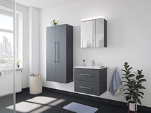 Set di mobili da bagno Firenze 60 (4 parti/C) antracite e armadio a specchio
