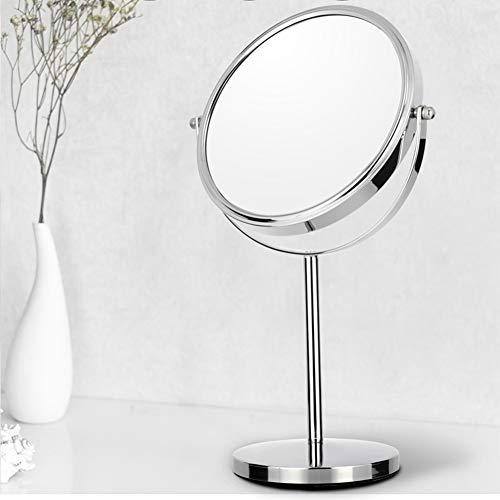 Makeup mirror 8.5 Pollice Specchio da Tavolo Doppia Faccia Tondo Specchio per Trucco 3X Ingrandita Girella a 360° per Dormitorio,Scuola,Casa,Bagno