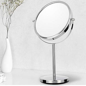 Makeup mirror 8.5 Pollice Specchio da Tavolo Doppia Faccia Tondo Specchio per Trucco 3X Ingrandita Girella a 360° per Dormitorio,Scuola,Casa,Bagno