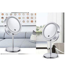 Specchio per Il Trucco, Specchi per Il Trucco da Bagno Specchio per Il Trucco bifacciale da appoggio con LED Illuminato in Vetro ingrandito per Bagno da Uomo e da Donna