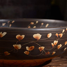 FLYFO Ceramica Lavabo Round retrò Arte Controsoffitto Lavandino Cucina Lavello Hotel Guardaroba Bagno a Prova di Spruzzi 41x 15 Cm