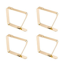 INCREWAY - Set di 4 mollette per tovaglia, in acciaio INOX dorato, resistenti, per tavoli di spessore inferiore a 5 cm