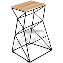 Sgabello da Bar Sedia Sedia da Cucina Sedia da Pranzo Marrone e Nero Stile Industriale Naturale 50 x 46 x 76 cm