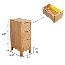 Comodino HAIZHEN Legno massello 100% W-25 cm Mini cassettiera Stretta a 3 cassetti for Piccoli Appartamenti