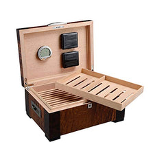 Minmin Cigar Box Humidor Cedar Wood Luxury grande capacità del cassone Fumo Idratante scatola marrone, 380x290x160mm accessori del sigaro (Size : 380x290x160mm)