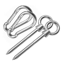 Amaca Ganci Appesi Kit Heavy Duty Oscillazione Piastra Appendini Heavy Duty in Acciaio Inox Eye Con Moschettone Viti Moschettone Per Swing Argento