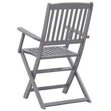 Tidyard 13 pz Set Tavolo Rettangolare e 12 Sedie da Pranzo da Giardino per Esterno in Massello di Acacia Grigio