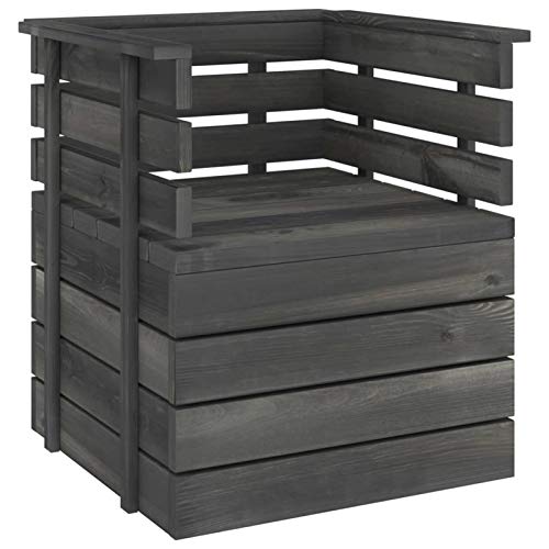 Tidyard Poltrona da Giardino in Legno Massello di Pino,Divano da Esterno in Legno,Sedia Pallet da Giardino in Legno,Poltrona da Esterno in Legno,70 x 65 x 71,5 cm