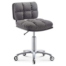 Sgabello Sedia da barbiere, sedia da ufficio, sgabello da lavoro regolabile 46-56 cm, cuscino morbido in spugna elastico alto, con schienale, sgabello di bellezza, trucco, parrucchiere, grigio scuro,