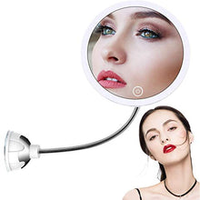 STLOVe Specchio Ingranditore da Trucco con Luce LED, Lente d'Ingrandimento,Specchio per Il Trucco,Cromato in Metallo,Perfetto Come Regalo per Donna e Ragazza (10X)