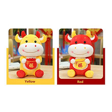 2021 Capodanno cinese bue peluche giocattolo, peluche bue bestiame peluche Capodanno farcito animale giocattolo mascotte bambola, souvenir zodiacale cinese regalo fortunato (14-16") A-giallo