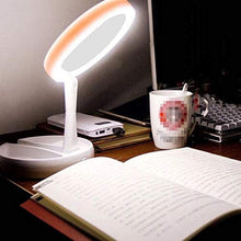 WYLILZI-Home Specchi da Tavolo Specchi da Bagno Specchio Trucco Lampada da Tavolo Ricaricabile USB Light Pieghevole e Portatile con Touch Screen a luci dimmerabili Specchi