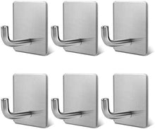 Ganci per asciugamani, ganci autoadesivi in acciaio inossidabile per bagno, WC, cucina, ufficio, senza perforazione 6 pezzi