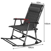 Sywlwxkq Sedia a Dondolo Pieghevole da Salotto Patio Piscina da Giardino Sedia Portatile da Esterno per Campeggio Pesca Spiaggia Lettini a gravità Zero Supporto 200 kg Nero