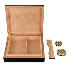 Humidars Cigar Humidor - Cigar Humidor Box pieghevole Caso Cigar Accessori legno di cedro con umidificatore igrometro for mantenerlo fresco .Scatola di immagazzinaggio di cigari di grande capacità