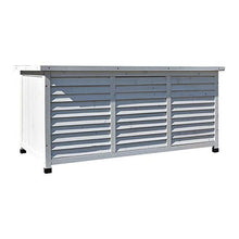 WLOWS Scatola da Giardino in Plastica per Esterni Mobili da Giardino Blu/Bianco 132 X 66 X 60 Cm (L X P X A),White
