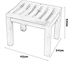 Bath Chair 42 * 34 * 35cm Bagno Sgabello in Legno Massiccio Sgabello Banco di Lavaggio Sgabello Piazza Sgabello Antiscivolo Impermeabile Doccia Sgabello Sicurezza