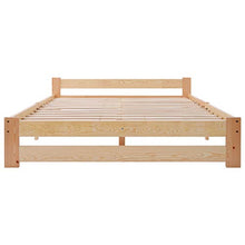 belupai Letto in legno massiccio con testiera e rete a doghe, naturale (200 x 140 cm)