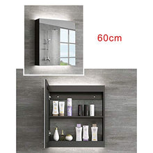 Armadietti a specchio da Bagno a Parete Specchio con la mensola Mobile sopra Il lavandino del Bagno a Parete Rack di stoccaggio 60-100cm (Color : Black, Size : 60 * 14 * 75cm)