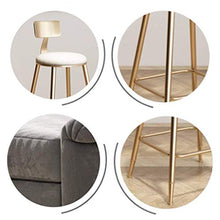 YS Sedia Sgabello da Bar Sedile Bar, Ferro Arte Tempo Libero Moda Nordica Pranzo a Casa Stile Industriale Cuscino Alto Cafe Cucina Pub,73 cm