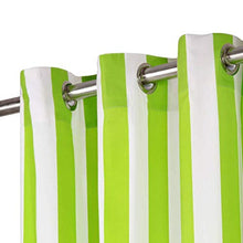 vidaXL 2X Tende con Anelli Classici Eleganti Moderne Tendaggi per la Casa Rivestimento Finestre Privacy in Metallo Tessuto 140x175cm Verde a Strisce