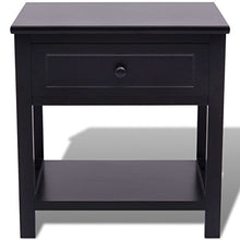 Comodino con Cassetto, Comodino in Legno, Comodini da Notte con Cassetto e Ripiano Organizzatore da Letto Comodini da Salotto, per Camera Da Letto, Moderno, Nero, 40x29x42cm