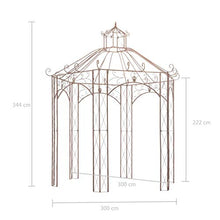 vidaXL Padiglione da Giardino Stabile per Piante Rampicanti Stile Vintage Design ad Arco Resistente Gazebo Chiosco Tendone Marrone Anticato in Ferro