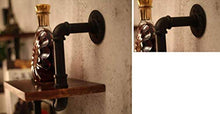 JHSHENGSHI Scaffale portaoggetti, Portabottiglie da Vino a Parete Stile Industriale retrò Scaffale per Tubi dell'Acqua in Ferro Portabottiglie multibottiglia per Vino Rosso Sospensione Creati