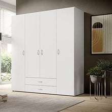 BASE Armadio senza tempo in bianco - Armadio versatile con ante a cerniera e molto spazio - 160 x 177 x 52 cm
