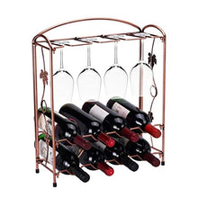 HTDZDX Staccabile Wine Rack Rack Ferro Battuto Vino E Porta Bicchiere di Vino Bicchiere di Vino Rosso Cremagliera del Vino Wine Rack Casa Accessori