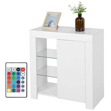 Ejoyous Credenza comò con LED, credenza Armadio da Cucina credenza Armadio credenza Soggiorno con ripiano in Vetro e 1 Anta per Cucina Sala da Pranzo Soggiorno 75 x 35 x 83 cm Trasporto 60 kg