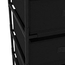 vidaXL Armadietto con 4 Cestini Cassettiera Smontabile Armadio Contenitore da Viaggio Cassetti Scaffale Scaffalatura Organizzatore Tessuto Nero